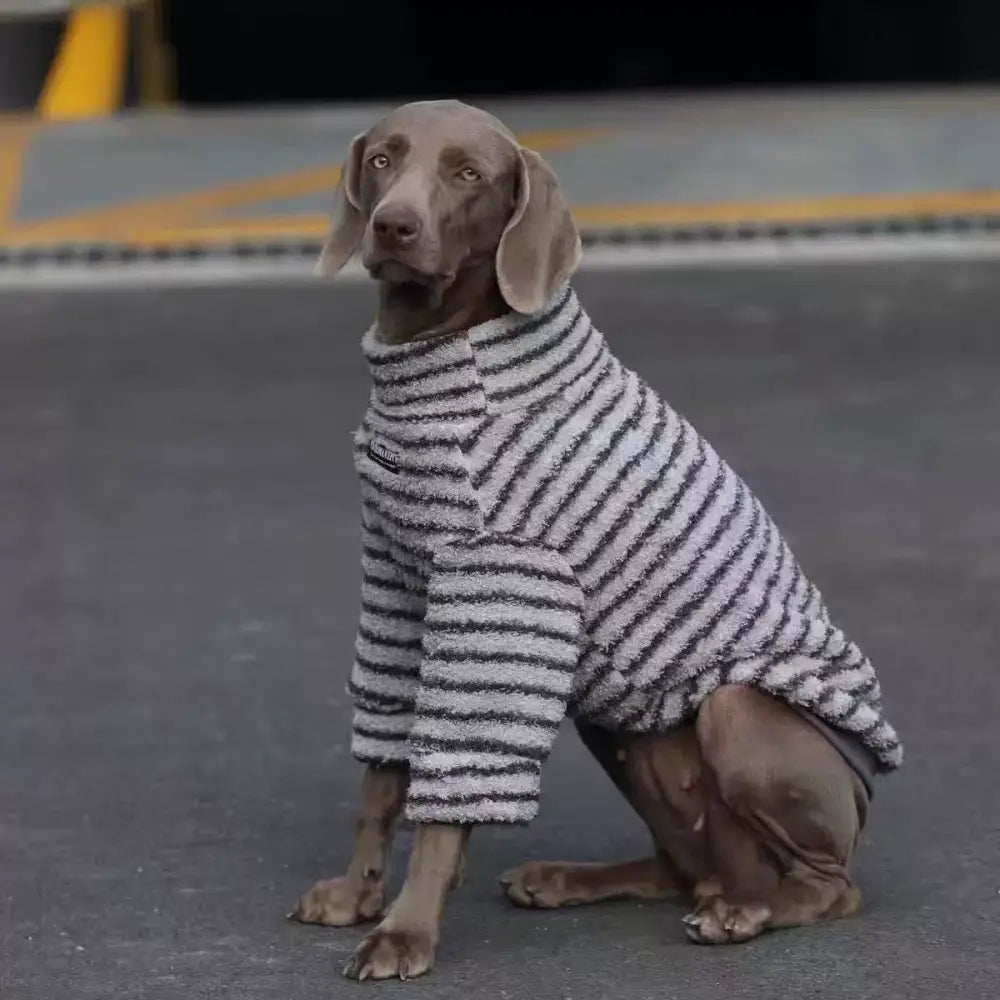 中型 大型犬 ペット用 犬服 暖かい フリース 保温 スウェット ラブラドール ゴールデン・レトリバー 秋冬服 インナー セーター ストライプ ID2420