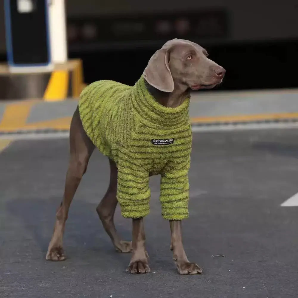 中型 大型犬 ペット用 犬服 暖かい フリース 保温 スウェット ラブラドール ゴールデン・レトリバー 秋冬服 インナー セーター ストライプ ID2420