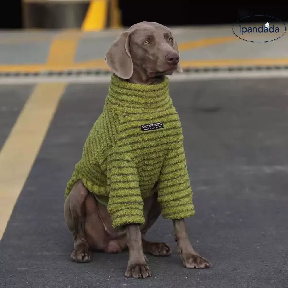 中型 大型犬 ペット用 犬服 暖かい フリース 保温 スウェット ラブラドール ゴールデン・レトリバー 秋冬服 インナー セーター ストライプ ID2420