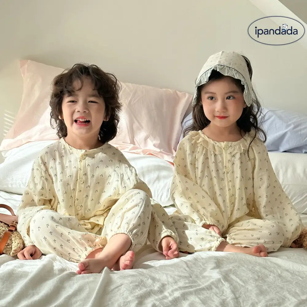 子供 パジャマ 綿100% ガーゼ 新作 春秋 男の子 女の子 長袖 セットアップ ベビー ホームウェア 快適 柔らかい 通気性 おしゃれ ID4003 ベビー＆キッズ