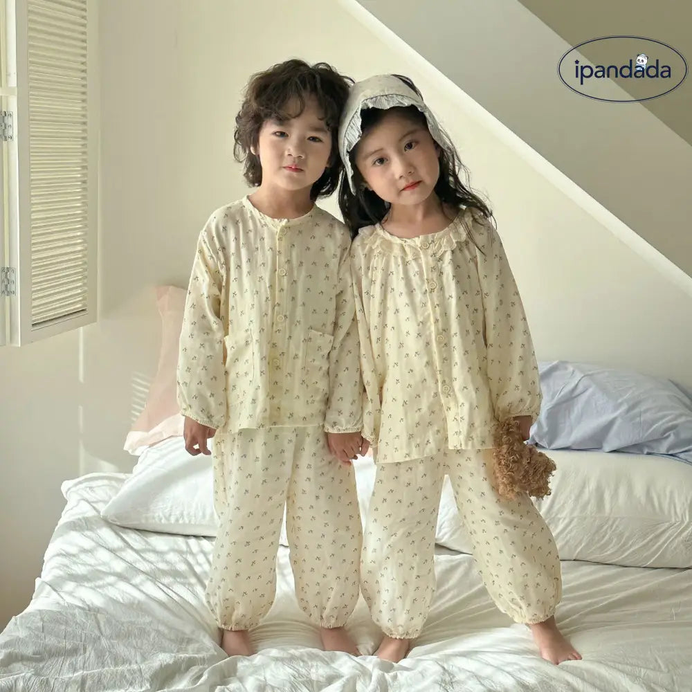子供 パジャマ 綿100% ガーゼ 新作 春秋 男の子 女の子 長袖 セットアップ ベビー ホームウェア 快適 柔らかい 通気性 おしゃれ ID4003 ベビー＆キッズ