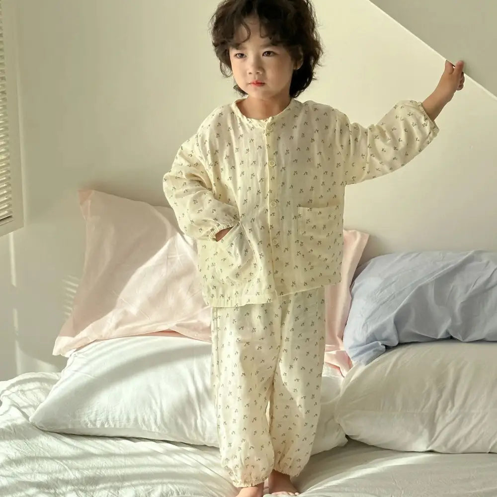 子供 パジャマ 綿100% ガーゼ 新作 春秋 男の子 女の子 長袖 セットアップ ベビー ホームウェア 快適 柔らかい 通気性 おしゃれ ID4003 タイプ② / 80cm ベビー＆キッズ