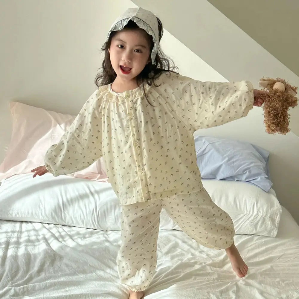 子供 パジャマ 綿100% ガーゼ 新作 春秋 男の子 女の子 長袖 セットアップ ベビー ホームウェア 快適 柔らかい 通気性 おしゃれ ID4003 タイプ① / 80cm ベビー＆キッズ