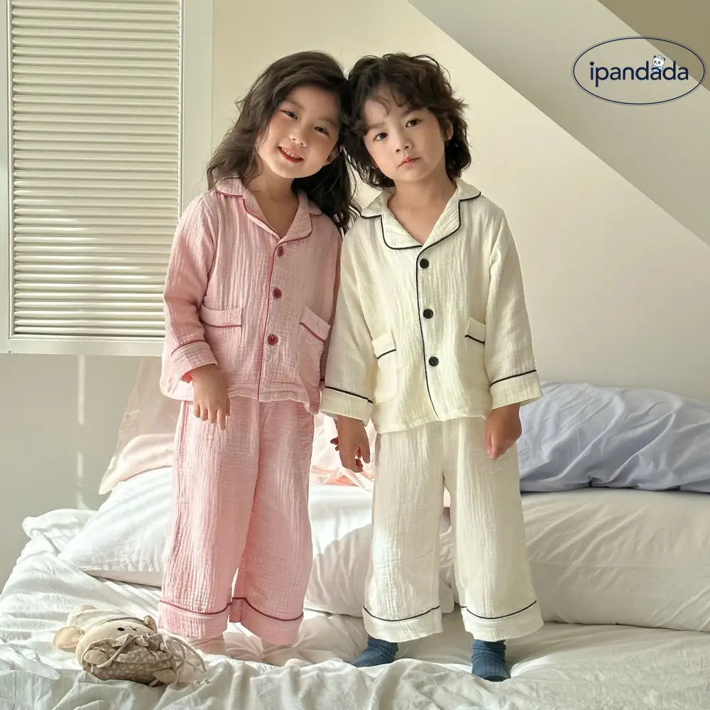 子供 パジャマ 綿100% ガーゼ 新作 春秋 女の子 男の子 長袖 セットアップ ベビー ホームウェア 快適 柔らかい 通気性 おしゃれ ルームウェア ID4001 ベビー＆キッズ