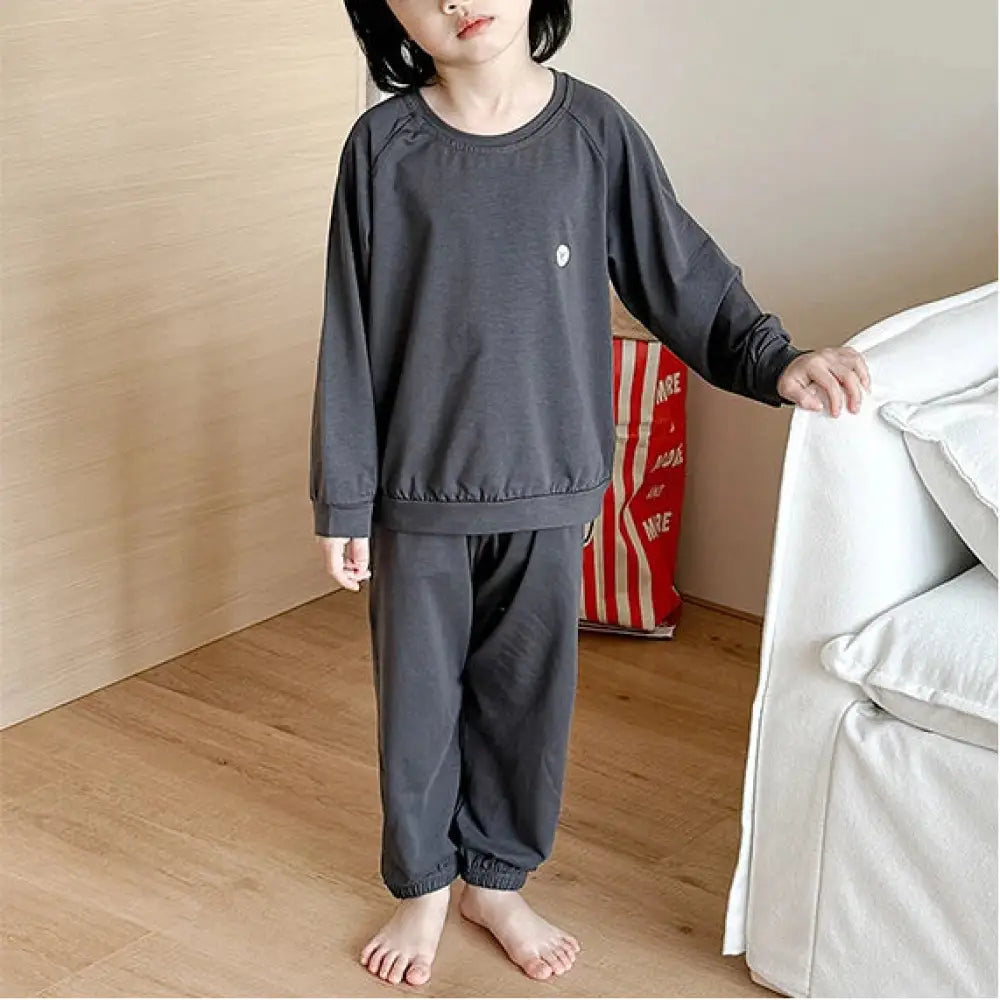 子供 パジャマ 長袖 セットアップ 春夏 薄手 ベビー 男女兼用 通気性 ホームウェア 快適 柔らかい おしゃれ ルームウェア 自宅用 リラックス 着心地 ナチュラル 洗える 軽量 ID3989 ライトグレー / 80cm ベビー＆キッズ