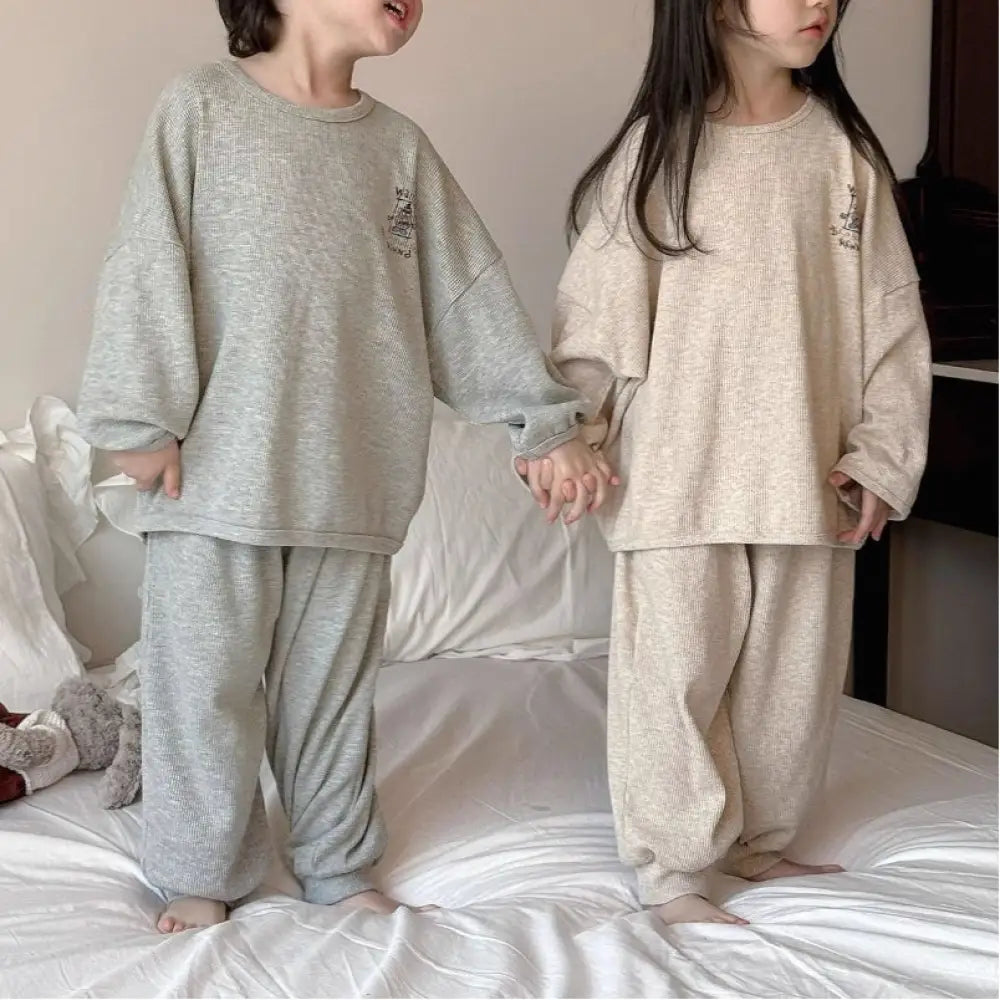 子供用 春秋 パジャマ 男の子 女の子 秋シーズン ベビー用 2025年新作 ワッフル生地 通気性の良い パジャマ 男女兼用 ID2281