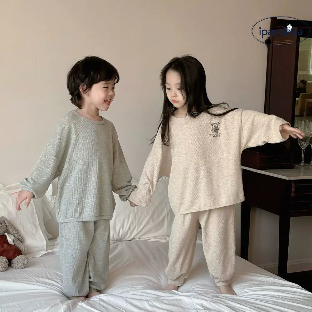 子供用 春秋 パジャマ 男の子 女の子 秋シーズン ベビー用 2025年新作 ワッフル生地 通気性の良い パジャマ 男女兼用 ID2281