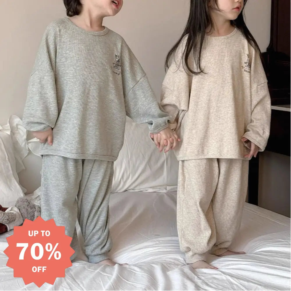 子供用 春秋 パジャマ 男の子 女の子 秋シーズン ベビー用 2025年新作 ワッフル生地 通気性の良い パジャマ 男女兼用 ID2281