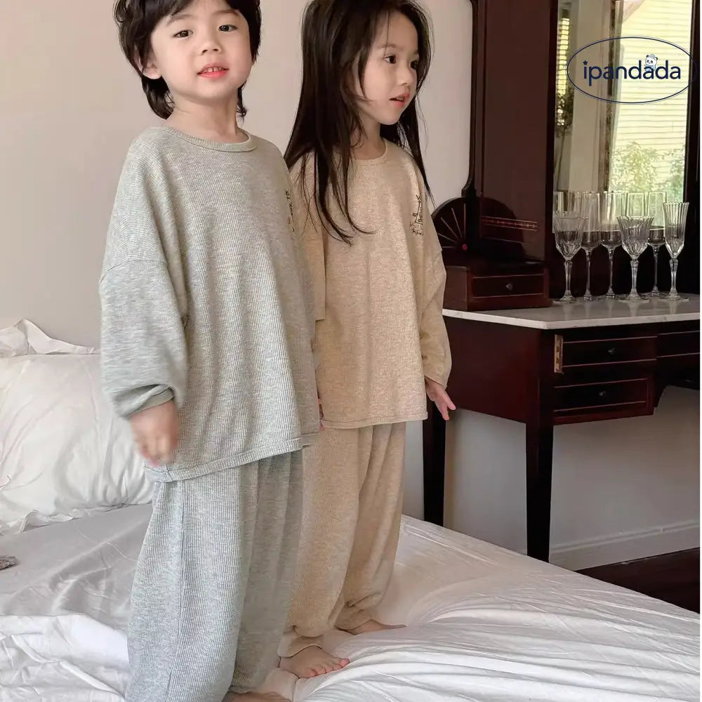 子供用 春秋 パジャマ 男の子 女の子 秋シーズン ベビー用 2025年新作 ワッフル生地 通気性の良い パジャマ 男女兼用 ID2281