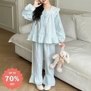 子供用 パジャマ ピュアコットン 大女の子 部屋着 春秋用 おしゃれ キッズ プリンセススタイル セット 全棉 ID2304