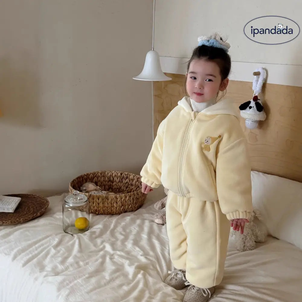 子供用 冬 厚手 女の子 カジュアルセット 秋 冬 セットアップ 上下セット 長袖冬服 厚手 コート 女児 子ども セットアップ お出かけ ID3662 ベビー＆キッズ