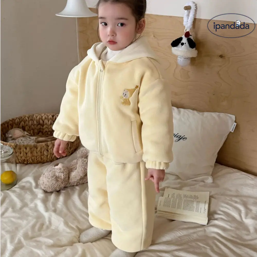 子供用 冬 厚手 女の子 カジュアルセット 秋 冬 セットアップ 上下セット 長袖冬服 厚手 コート 女児 子ども セットアップ お出かけ ID3662 ベビー＆キッズ