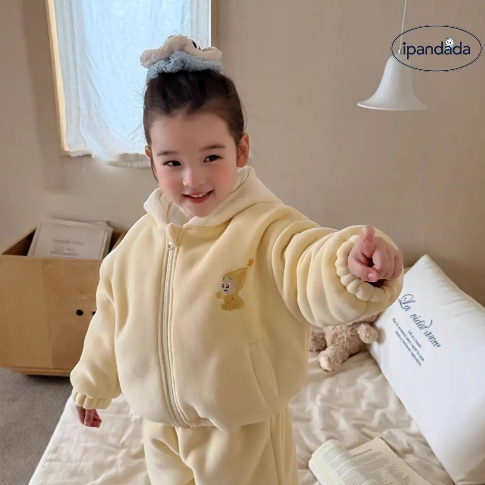 子供用 冬 厚手 女の子 カジュアルセット 秋 冬 セットアップ 上下セット 長袖冬服 厚手 コート 女児 子ども セットアップ お出かけ ID3662 ベビー＆キッズ