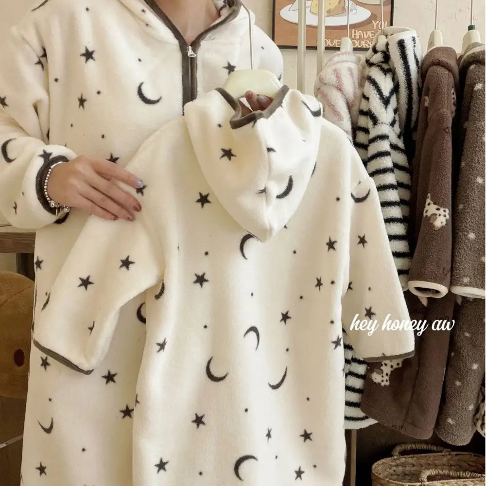 子供用 フリース 新作 バスローブ 親子 ソフトなフード付き パジャマ ID3087 タイプ② / 90cm