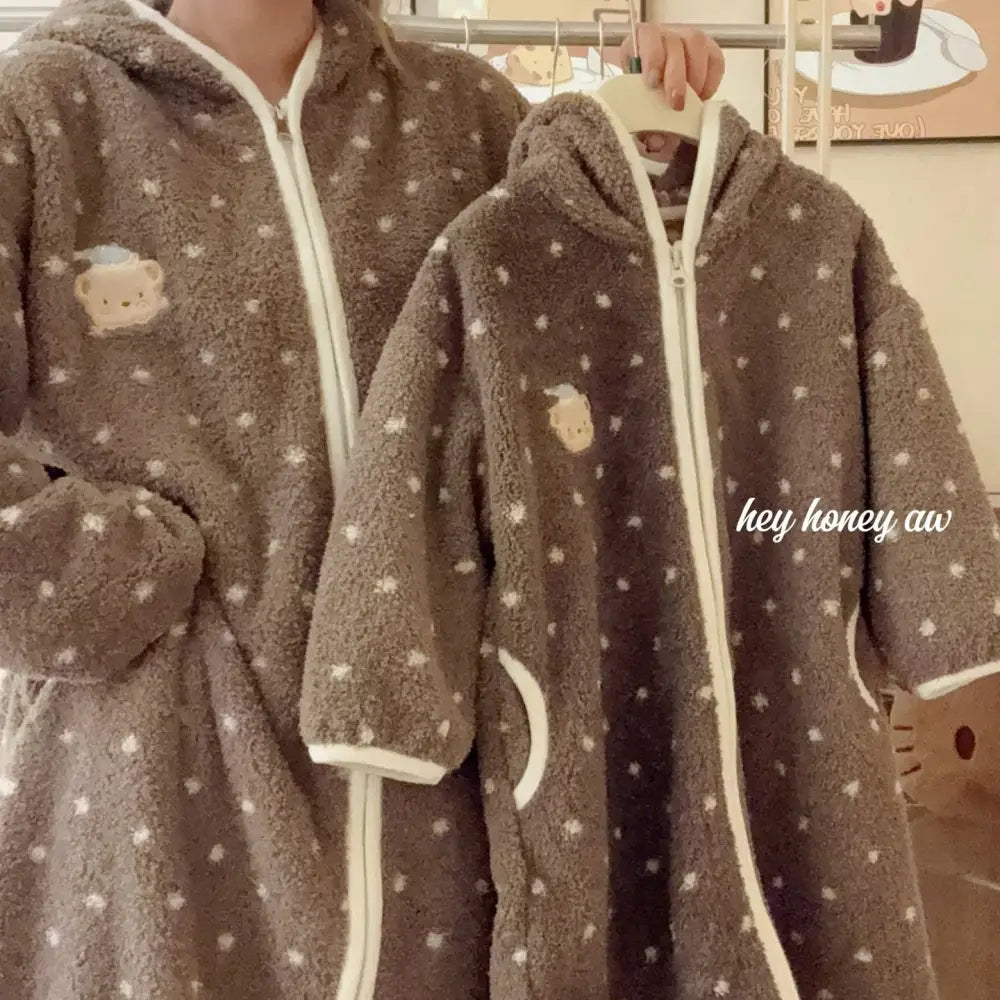 子供用 フリース 新作 バスローブ 親子 ソフトなフード付き パジャマ ID3087 タイプ⑤ / 90cm