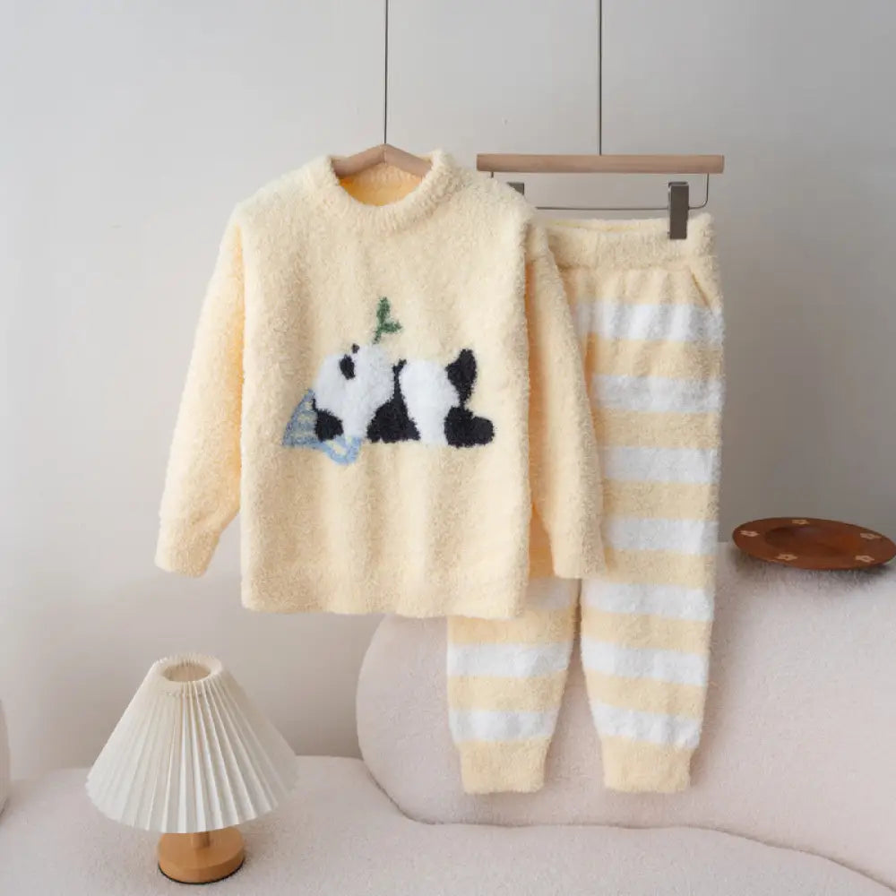 子供用 ふわふわ 半分フリース 厚手 起毛 新作 パジャマ 女性用 親子コーデ かわいい ルームウェア セットアップ ID2810