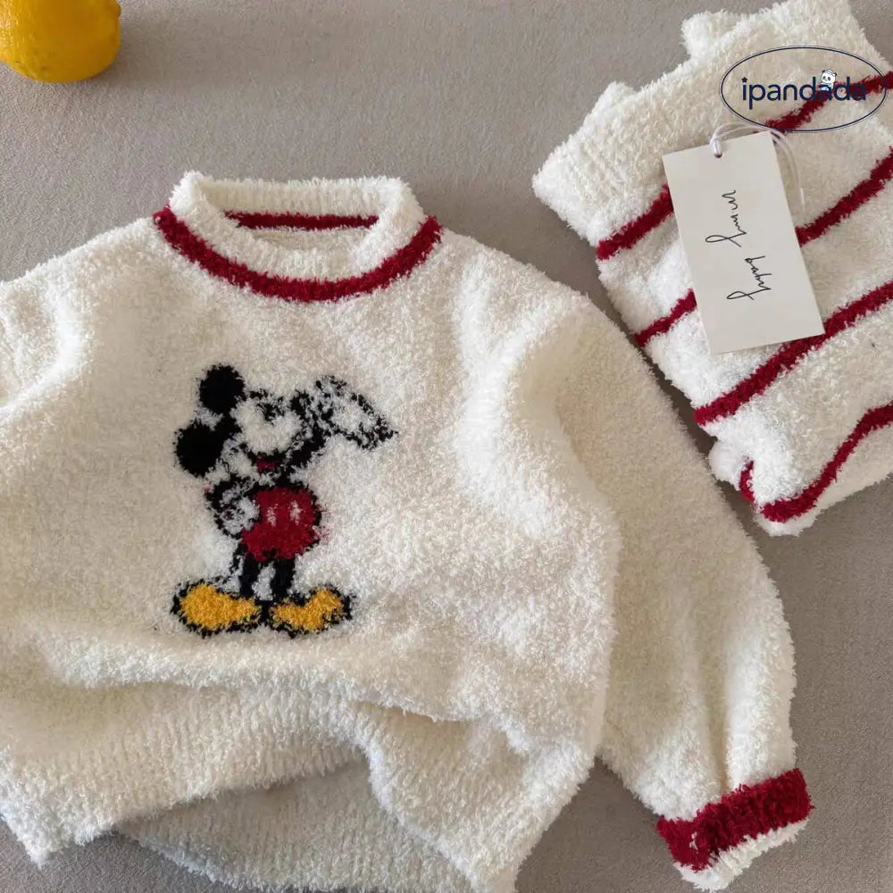 子供 ホームウェア 2025 冬 キャラクター 厚手 保温 パジャマ ベビー ポーラーフリース セットアップ 暖かい 柔らかい 快適 おしゃれ ルームウェア 自宅用 リラックス 着心地 ナチュラル ファミリー ID3188 ベビー＆キッズ