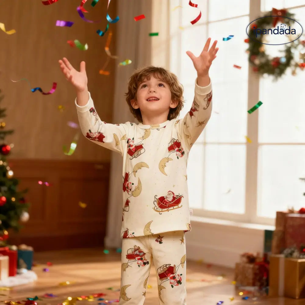 子供用 綿 クリスマス 女の子 ルームウェア 男の子 秋用 長袖シャツ＆パンツセット ベビー パジャマ 子供服 ID3082