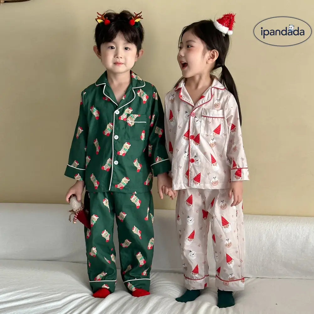 子供用 パジャマ ベビー クリスマス 綿 伸縮性 春秋用 長袖 ルームウェア セット 男女兼用 ID3081