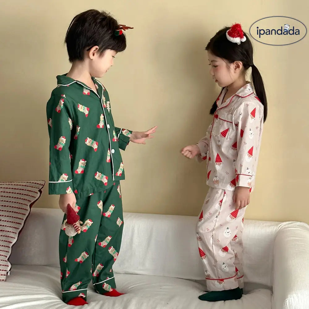 子供用 パジャマ ベビー クリスマス 綿 伸縮性 春秋用 長袖 ルームウェア セット 男女兼用 ID3081