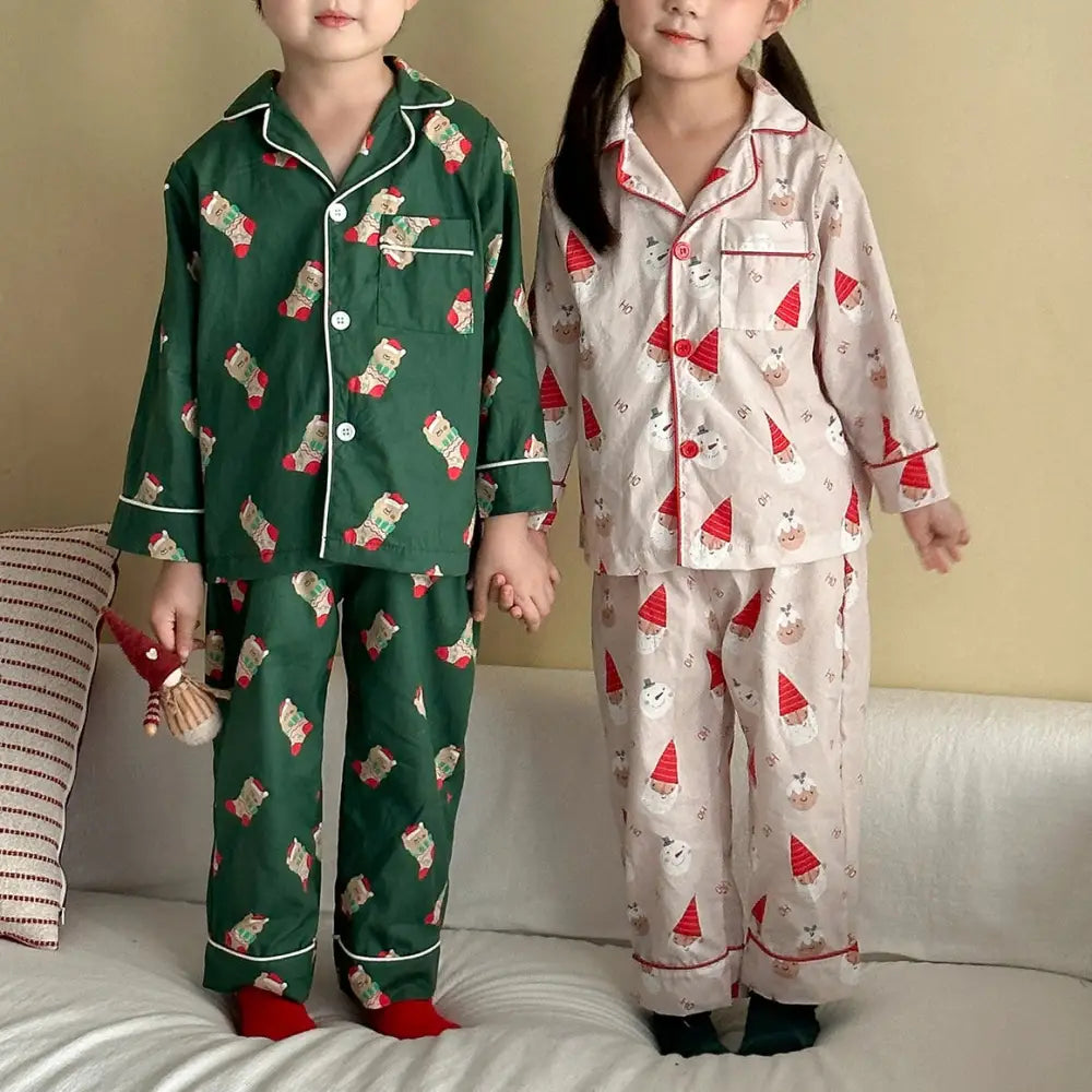 子供用 パジャマ ベビー クリスマス 綿 伸縮性 春秋用 長袖 ルームウェア セット 男女兼用 ID3081