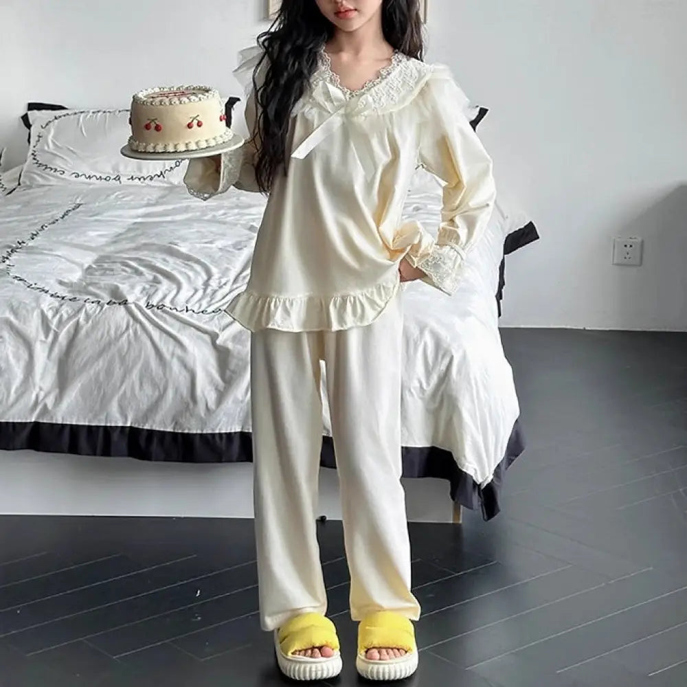 子供用 パジャマ 春秋 コットン  大女の子 ルームウェア 春 長袖 子供用 オールコットン セット おしゃれ 部屋着 ID2294