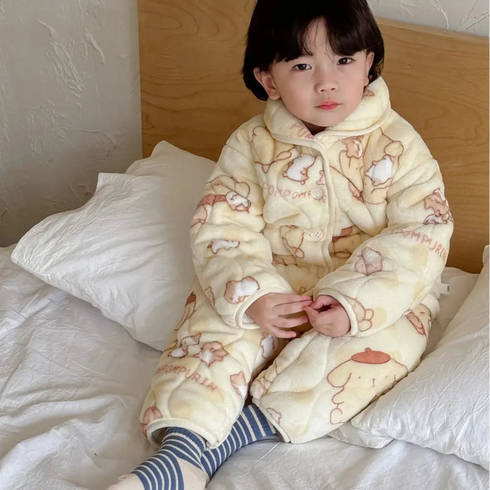 子供用 パジャマ 裏起毛 厚手 ベビー ソフト フワフワ ルームウェア 男の子 女の子 パジャマ セットアップ ID3437 タイプ⑤ / 90cm