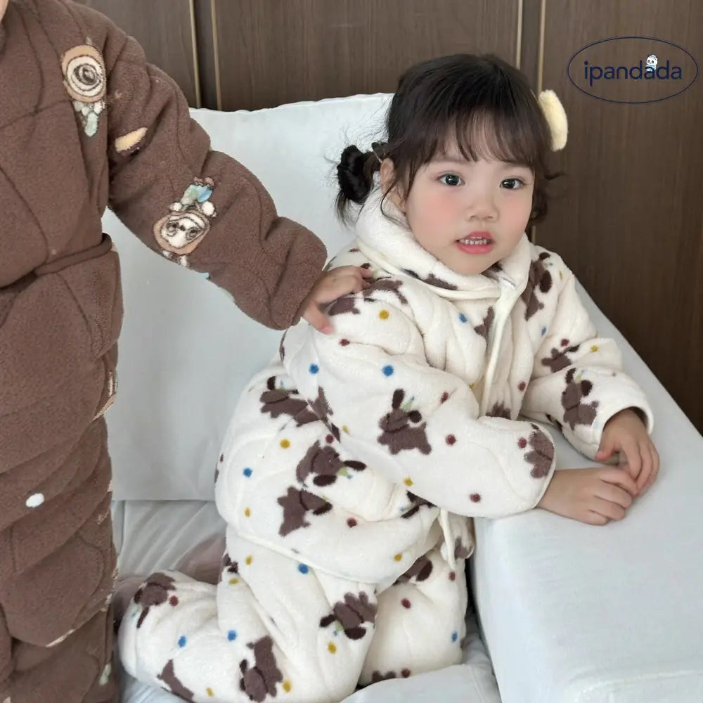 子供用 パジャマ 裏起毛 厚手 ベビー ソフト フワフワ ルームウェア 男の子 女の子 パジャマ セットアップ ID3437