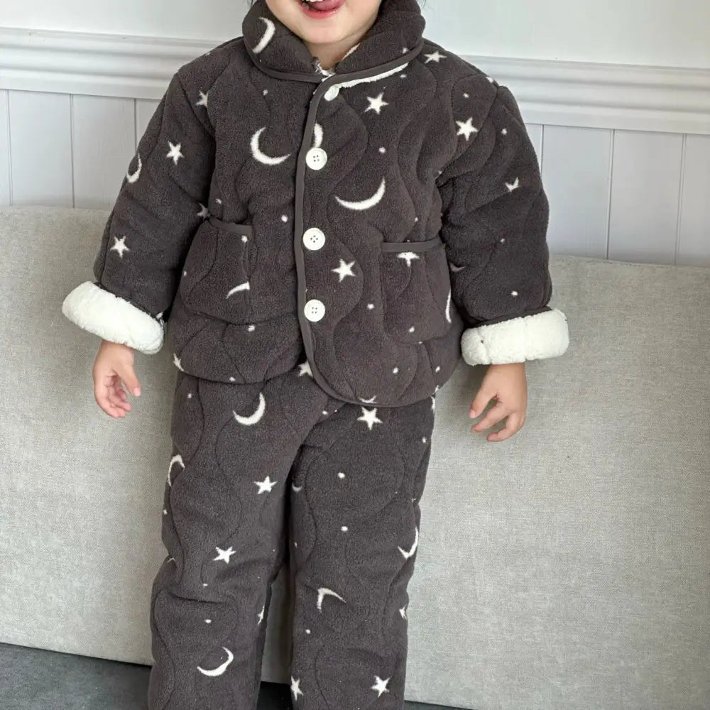 子供用 パジャマ 裏起毛 厚手 ベビー ソフト フワフワ ルームウェア 男の子 女の子 パジャマ セットアップ ID3437 タイプ④ / 90cm