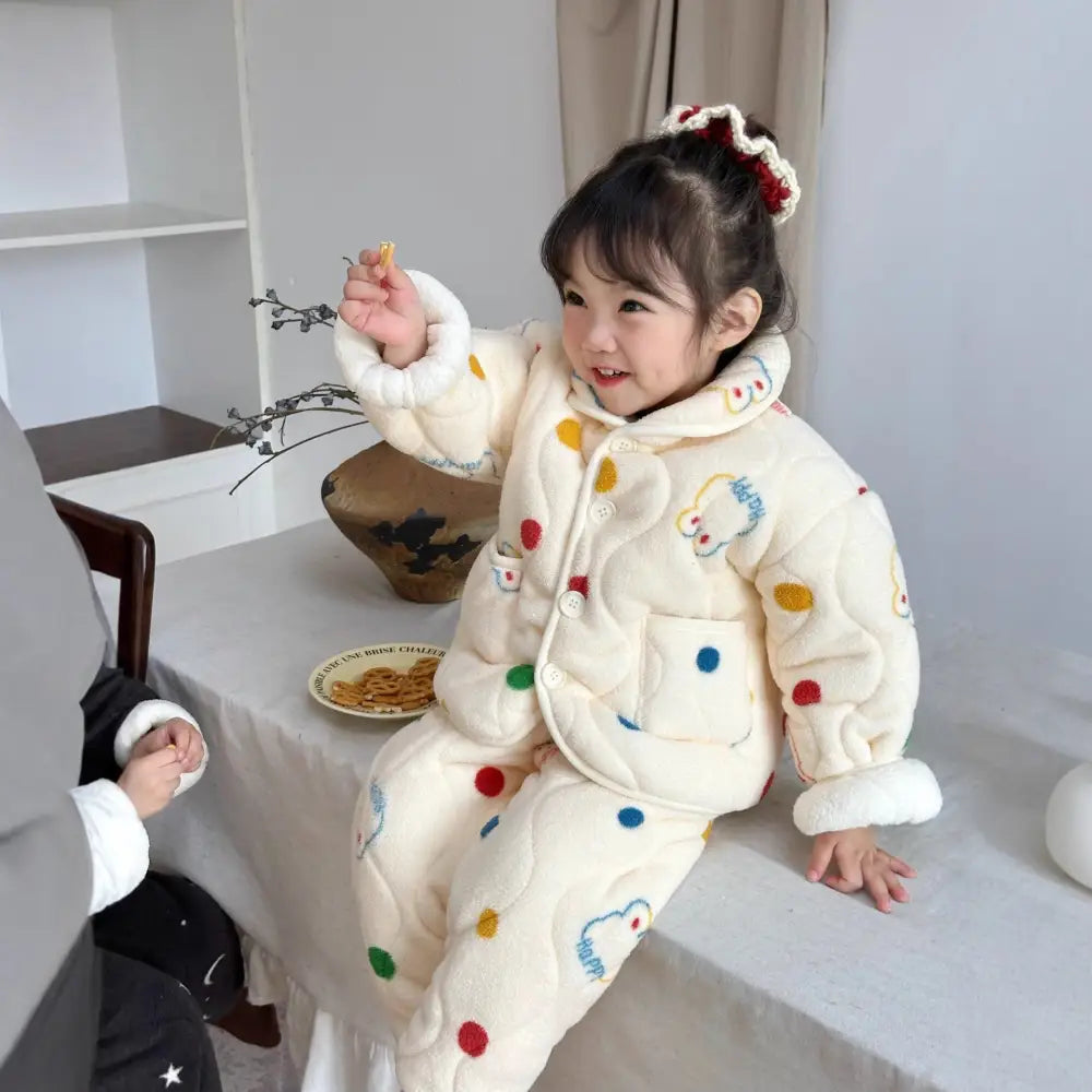 子供用 パジャマ 裏起毛 厚手 ベビー ソフト フワフワ ルームウェア 男の子 女の子 パジャマ セットアップ ID3437 タイプ② / 90cm