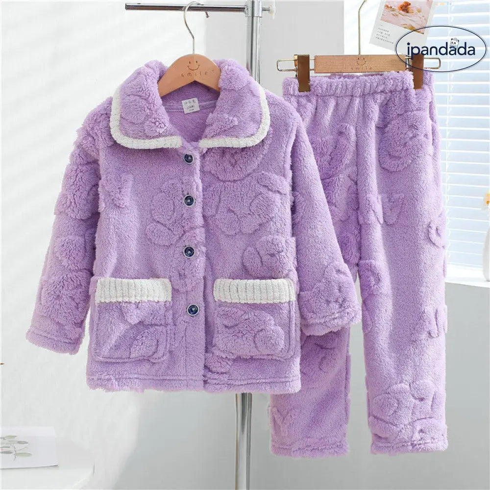 子供 パジャマ 女の子 秋冬 加フリース 厚手 コーラルフリース 保温 大きいサイズ 女の子 フランネル 部屋着 ID2522