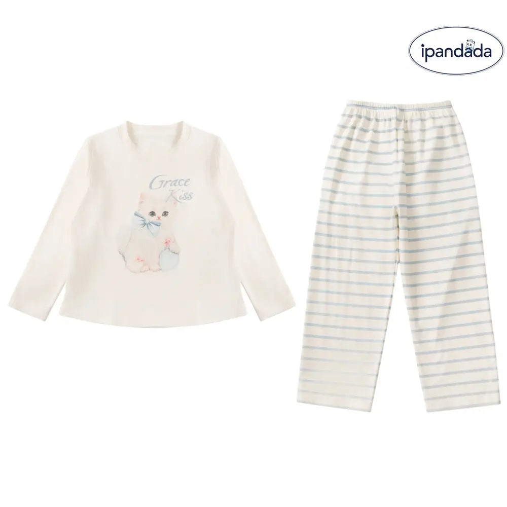 子供用 パジャマ 女の子 冬用 中学生向け デロン フリース ルームウェア 女児 人気 長袖 セットアップ ID2582