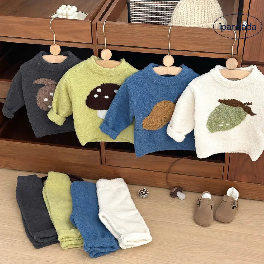 子供用 ルームウェア 保温 フリース 冬物 新作 男女兼用 かわいい カートゥーン 厚手 快適 パジャマ パンツ ID3707